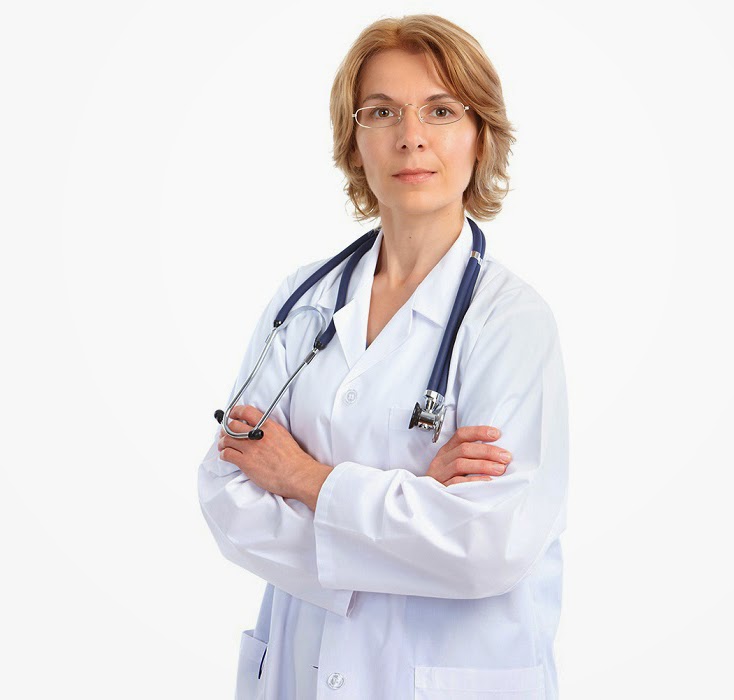 Doctora con un estetoscopio 